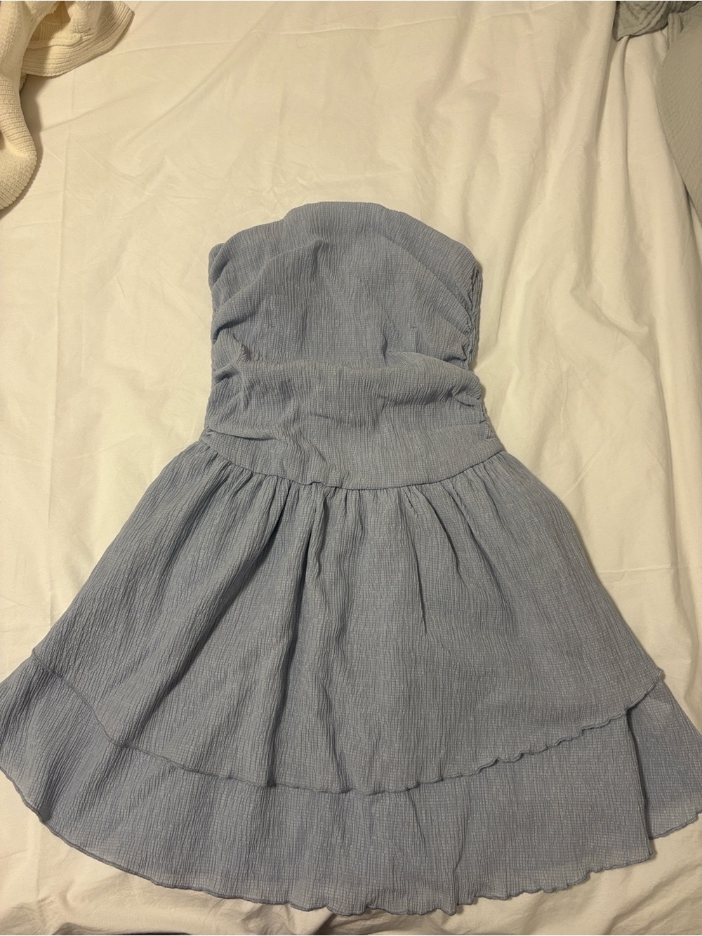 Light Blue Strapless Summer Dress